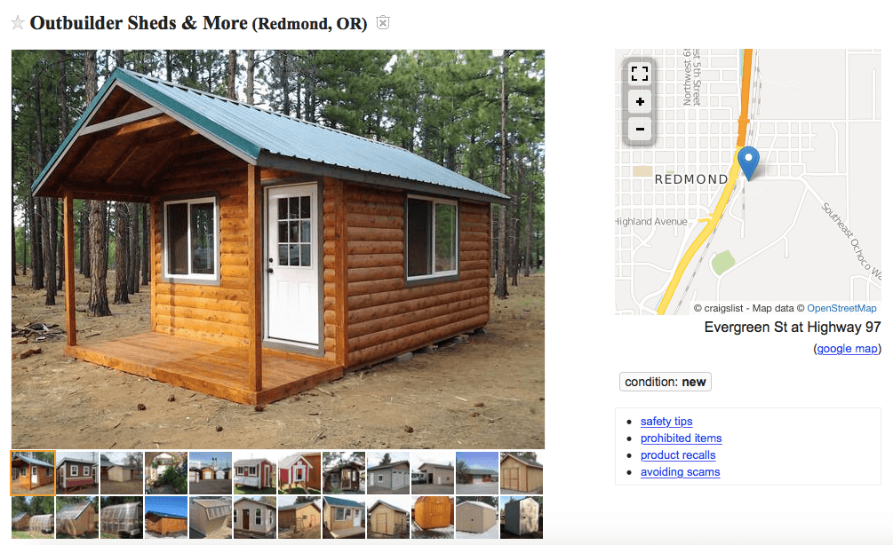 Craigslist post "Outbuilder Sheds &amp; More" - Outbuilders