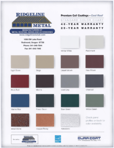 2017 All Metal Roof Colors - Outbuilders