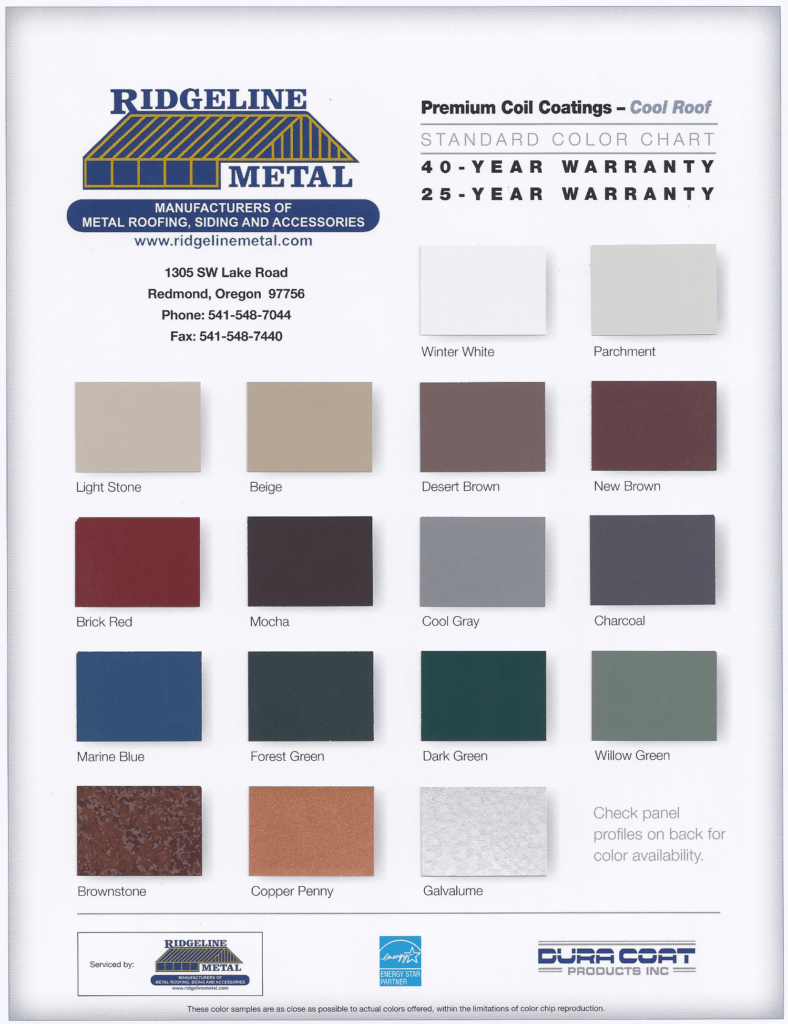 2017 All Metal Roof Colors - Outbuilders - Outbuilders